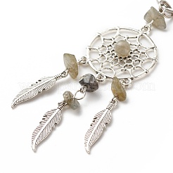 Natural Labradorite Keychain&nbsp;KEYC-JKC00346-04