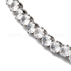 Rack Plating Brass Cubic Zirconia Elasticity Necklaces&nbsp;NJEW-S425-01B