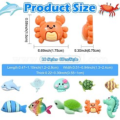 60Pcs 10 Styles Ocean Theme Opaque Resin Cabochons&nbsp;RE-FS92E8-01