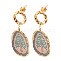 304 Stainless Steel Dangle Stud Earrings&nbsp;EJEW-A158-07A-G