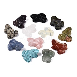 Natural & Synthetic Mixed Gemstone Frog Figurines Set&nbsp;G-Q615-11