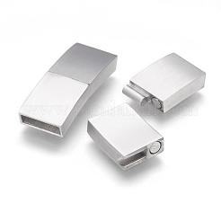 Tarnish Resistant 304 Stainless Steel Magnetic Clasps with Glue-in Ends&nbsp;STAS-G143-91P