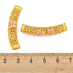 Rack Plating Brass Enamel Tube Beads&nbsp;KK-Z054-01G