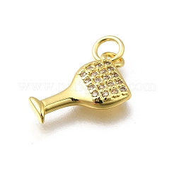 Brass Micro Pave Clear Cubic Zirconia Pendants&nbsp;KK-G525-18G
