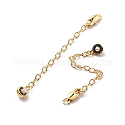 Brass Enamel ABS Imtation Pearl End with Chain&nbsp;KK-B129-27G-02