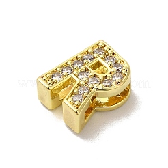 Brass Micro Pave Cubic Zirconia Beads&nbsp;KK-H487-25G-18