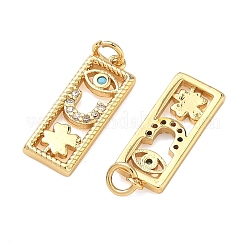 Brass Micro Pave Cubic Zirconia Pendants&nbsp;KK-A291-14G