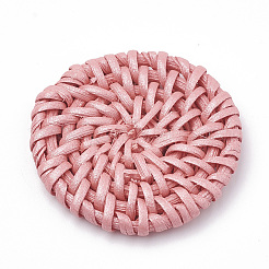 Handmade Spray Painted Reed Cane/Rattan Woven Beads&nbsp;WOVE-N007-02D