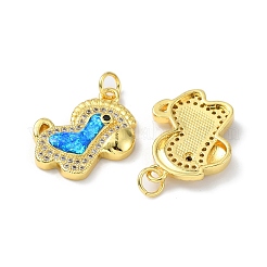 Brass Micro Pave Cubic Zirconia Pendants&nbsp;KK-A197-17G