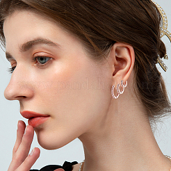 12Pcs 3 Styles Brass Rhinestone Hoop Earrings&nbsp;EJEW-GA0001-14