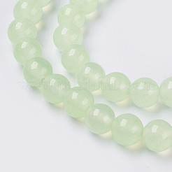 Natural White Jade Beads Strands&nbsp;G-G756-M-6mm