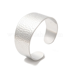 Non-Tarnish 304 Stainless Steel Textured Wide Cuff Bangles for Women&nbsp;BJEW-L682-014P