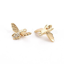 Brass Micro Pave Clear Cubic Zirconia Charms&nbsp;X-KK-S356-476-NF