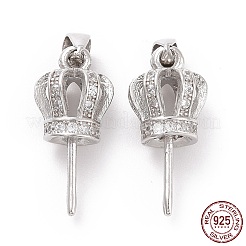 Rhodium Plated 925 Sterling Silver Cup Peg Bails&nbsp;STER-D035-45P