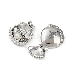 Brass Micro Pave Cubic Zirconia Pendants&nbsp;KK-C093-06P