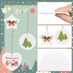 12Pcs 3 Styles Porcelain Heat Transfer Sublimation Blank Pendant Decorations&nbsp;AJEW-SP0004-06