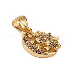 Brass Micro Pave Clear Cubic Zirconia Pendants&nbsp;KK-WH0035-70