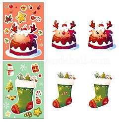 6Pcs Christmas Theme Cartoon Paper Stickers&nbsp;DIY-P085-14B