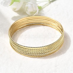 7Pcs 201 Stainless Steel Bangles for Women&nbsp;BJEW-Z151-04G-01