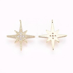 Brass Micro Pave Cubic Zirconia Pendants&nbsp;X-KK-P157-04G-NF