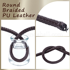 5M Braided Round PU Leather Jewelry Cord&nbsp;OCOR-GF0005-92C