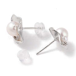 Anti-Tarnish Sterling Silver Stud Earrings&nbsp;EJEW-C087-08A-P
