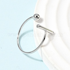 304 Stainless Steel Cuff Open Rings for Women&nbsp;RJEW-L338-01P