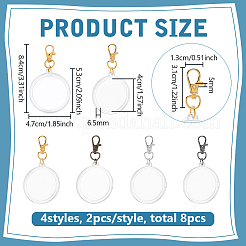 8Pcs 4 Styles Acrylic Coin Case Pendant Decoration&nbsp;KEYC-FG0001-29