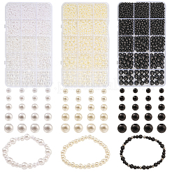 DIY Round ABS Plastic Imitation Pearl Beads Bracelet Making Kits&nbsp;DIY-YW0010-26C