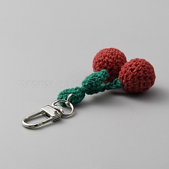 Cherry Wool Knitting Pendant Decorations&nbsp;HJEW-WH0068-12A