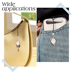 Cat & Paw Print Alloy Enamel Mobile Straps&nbsp;HJEW-AB00560