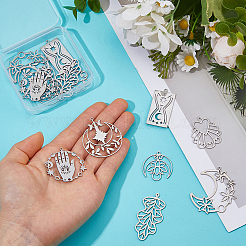 14Pcs 7 Styles 201 Stainless Steel Pendants&nbsp;STAS-HS0001-84
