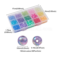 870Pcs 15 Colors  Acrylic Beads&nbsp;MACR-YW0002-53