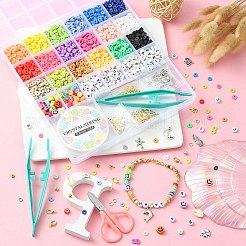 DIY Heishi Surfer Bracelet Necklace Making Kit&nbsp;DIY-YW0006-54