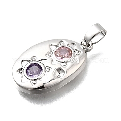 Brass Micro Pave Cubic Zirconia Pendants&nbsp;KK-P336-19P