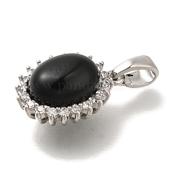Brass Micro Pave Cubic Zirconia and Glass Pendants&nbsp;KK-K388-33P