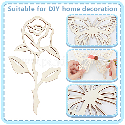 Unfinished Wood Chip Wall Decoration Set&nbsp;DIY-WH0430-950