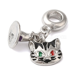 Rack Plating Alloy Enamel European Dangle Charms&nbsp;PALLOY-S189-10P