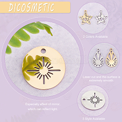 24Pcs 3 Style 201 Stainless Steel Pendants&nbsp;STAS-DC0006-09