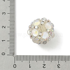 Sparkling Acrylic Encrusted Round Beads&nbsp;CLAY-NH0003-03S-02