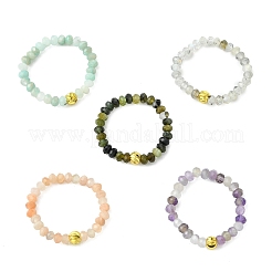 Natural Mixed Gemstone Beads Finger Rings&nbsp;RJEW-JR01074