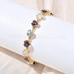 Brass Link Chain Bracelets&nbsp;BJEW-D378-05G