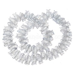 Electroplate Transparent Glass Beads Strands&nbsp;EGLA-C007-08A