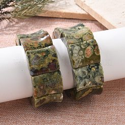 Natural Kambaba Jasper Beads Rectangle Beaded Stretch Bracelet&nbsp;BJEW-Q012-02A