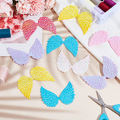 60Pcs 6 Colors Polyester Thread Iron on/Sew On Patches&nbsp;PATC-GO0001-12