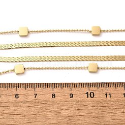 304 Stainless Steel Square Double Layered Necklaces for Women&nbsp;NJEW-U031-06G