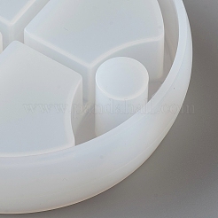 DIY 4 Compartments Round Layered Rotating Storage Box&nbsp;AJEW-D046-16A