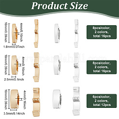 44Pcs 6 Styles Eco-Friendly Brass Watch Band Clasps&nbsp;KK-BC0009-78
