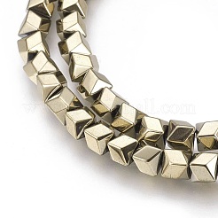 Electroplated Non-magnetic Synthetic Hematite Beads Strands&nbsp;G-P392-J07