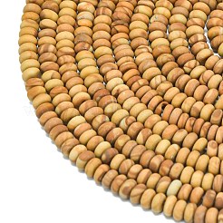 Natural Wood Lace Stone Wooden Jasper Beads Strands&nbsp;G-P575-A40-4x2mm
